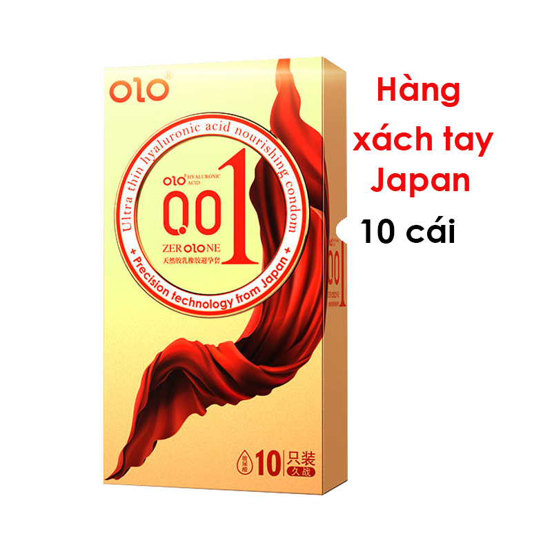 Bao cao su Olo 0.01 vàng Square Gold gân gai chính hãng kéo dài thời gian