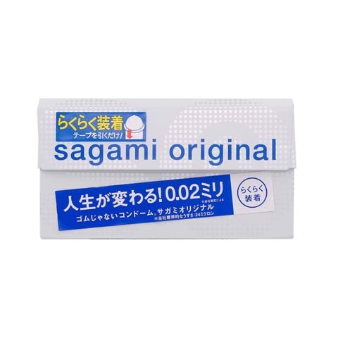 Bao cao su Sagami 0.02mm - Siêu mỏng - Hộp 6 cái