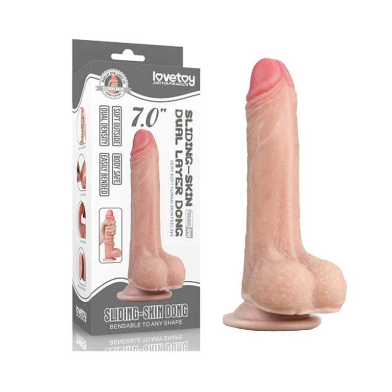 Dương vật giả dính tường siêu mềm skin Dong 7.0 - Lovetoy Sliding