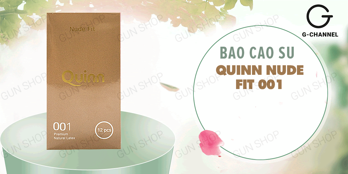 Bao Cao Su Quinn Nude Fit Mỏng Nhẹ, Chống Tuột, Hộp 12 Cái