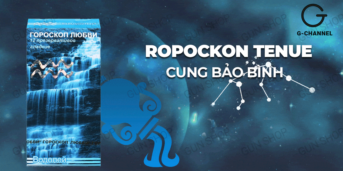 Giá sỉ Bao cao su Ropockon Cung Bảo Bình - Mỏng 0.03mm hương dâu - Hộp 12 cái  có tốt không?