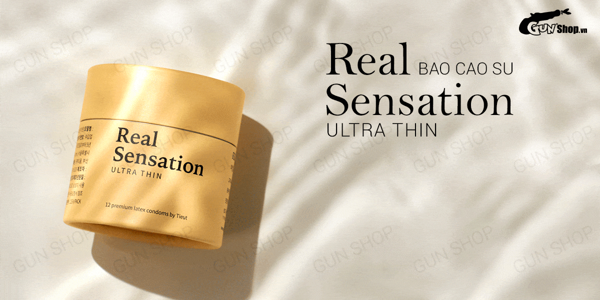 Bao cao su Real Sensation siêu mỏng hộp 12 cái an toàn thoải mái