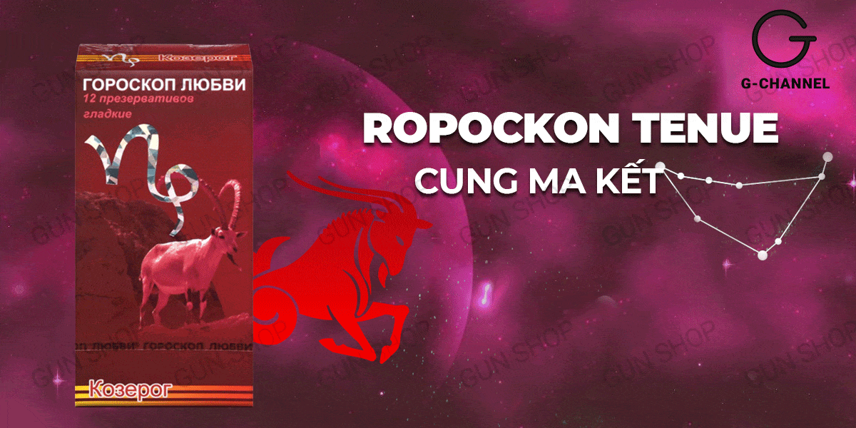 Đại lý Bao cao su Ropockon Cung Ma Kết - Mỏng 0.03mm hương dâu - Hộp 12 cái  giá sỉ