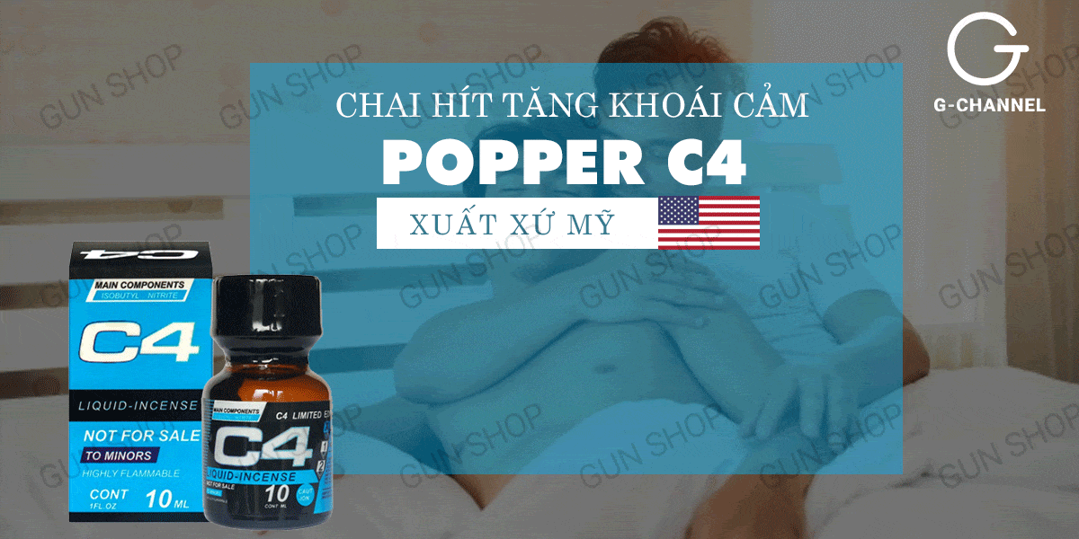 Popper C4 Blue 10ml Mỹ USA chính hãng tăng khoái cảm nhanh