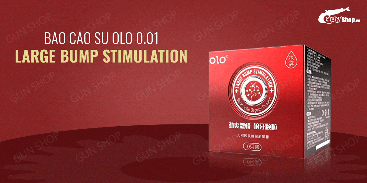 Bao cao su OLO 0.01 Large Bump siêu mỏng hương vani gel bôi trơn