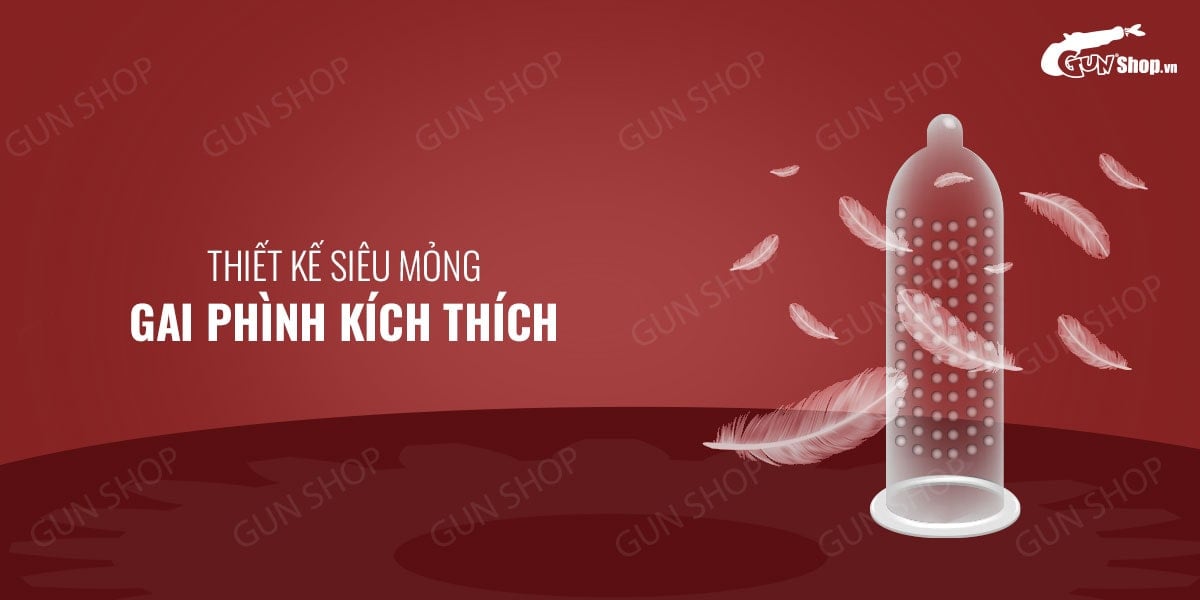 Bao cao su OLO 0.01 Large Bump siêu mỏng hương vani gel bôi trơn