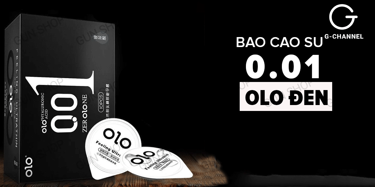 Cửa hàng bán Bao cao su OLO 0.01 Đen - Siêu mỏng hương vani - Hộp 10 cái hàng mới về