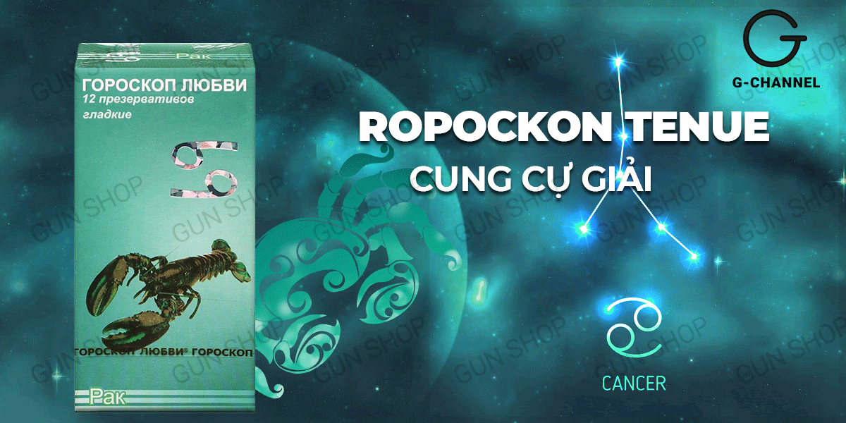 Nhập sỉ Bao cao su Ropockon Cung Cự Giải - Mỏng 0.03mm hương dâu - Hộp 12 cái giá rẻ