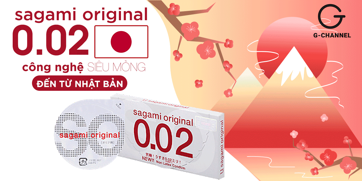 Cung cấp Bao cao su Sagami 002 - Siêu mỏng 0.02mm - Hộp 2 cái  cao cấp