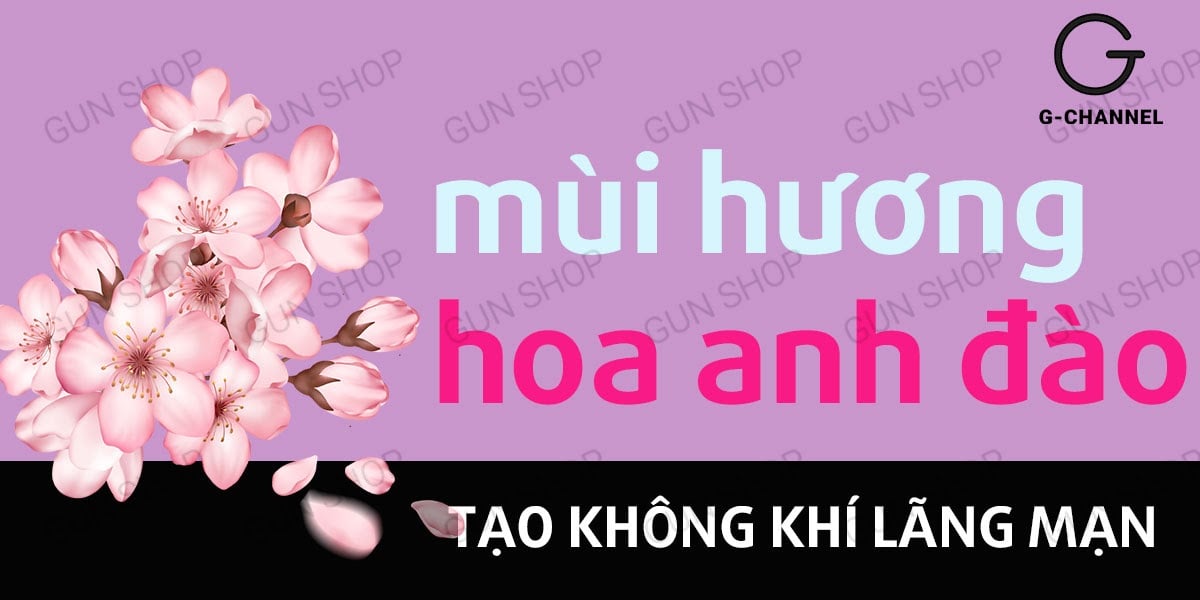 Bao cao su Kimono Hồng siêu mỏng 0.03mm hương anh đào hộp 12 cái chất lượng cao