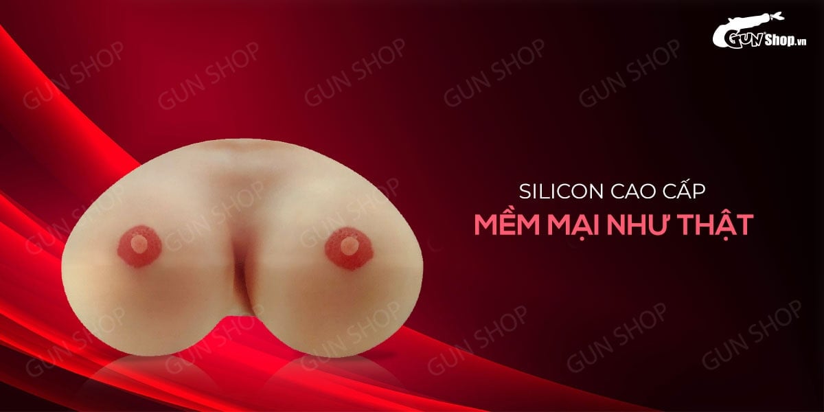 Ngực giả silicon trần mềm mại kèm trứng rung 2 đầu pin Joko