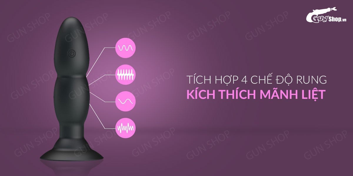 Que rung hậu môn 4 chế độ điều khiển từ xa silicon cao cấp Pretty Love Que rung hậu môn 4 chế độ điều khiển từ xa silicon cao cấp Pretty Love
