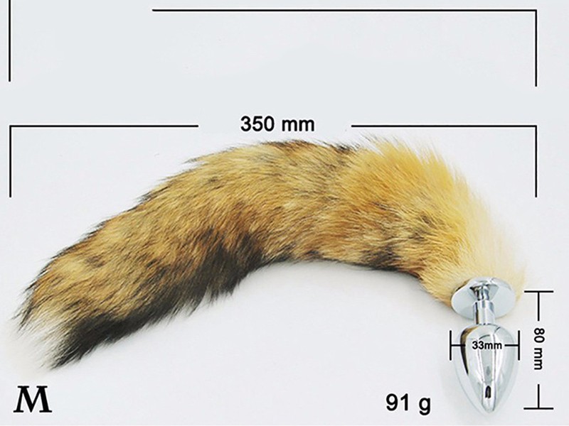 Đồ chơi kích thích hậu môn inox đuôi chồn chất liệu lông mềm