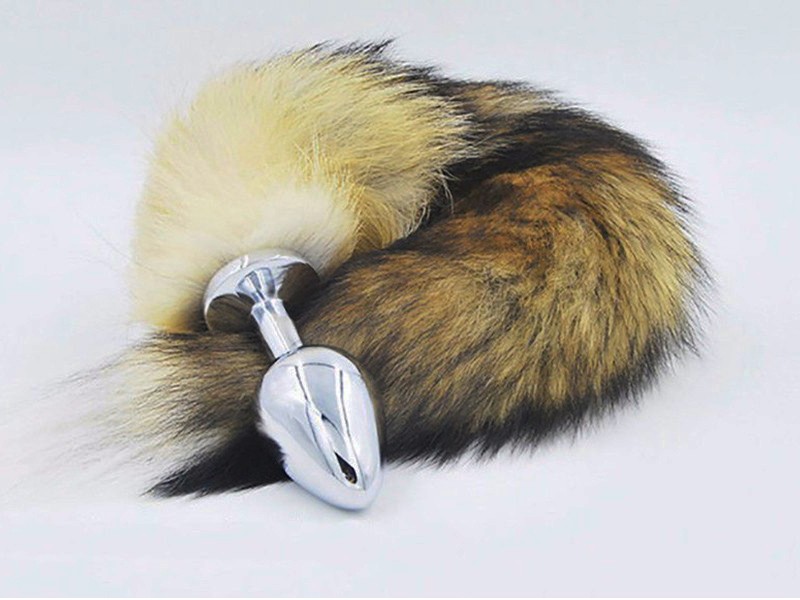 Đồ chơi kích thích hậu môn inox đuôi chồn chất liệu lông mềm