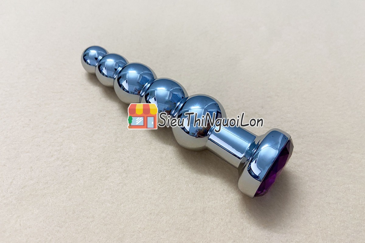 Dụng cụ kích thích hậu môn Inox chân đế pha lê an toàn sành điệu