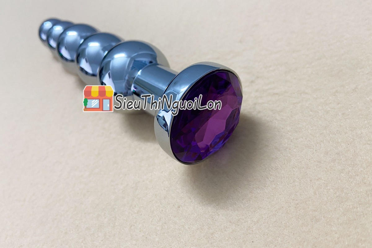 Dụng cụ kích thích hậu môn Inox chân đế pha lê an toàn sành điệu