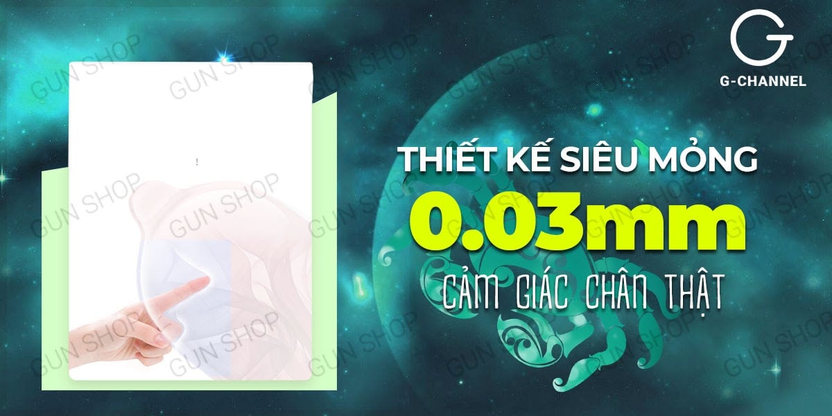 Nhập sỉ Bao cao su Ropockon Cung Cự Giải - Mỏng 0.03mm hương dâu - Hộp 12 cái giá rẻ