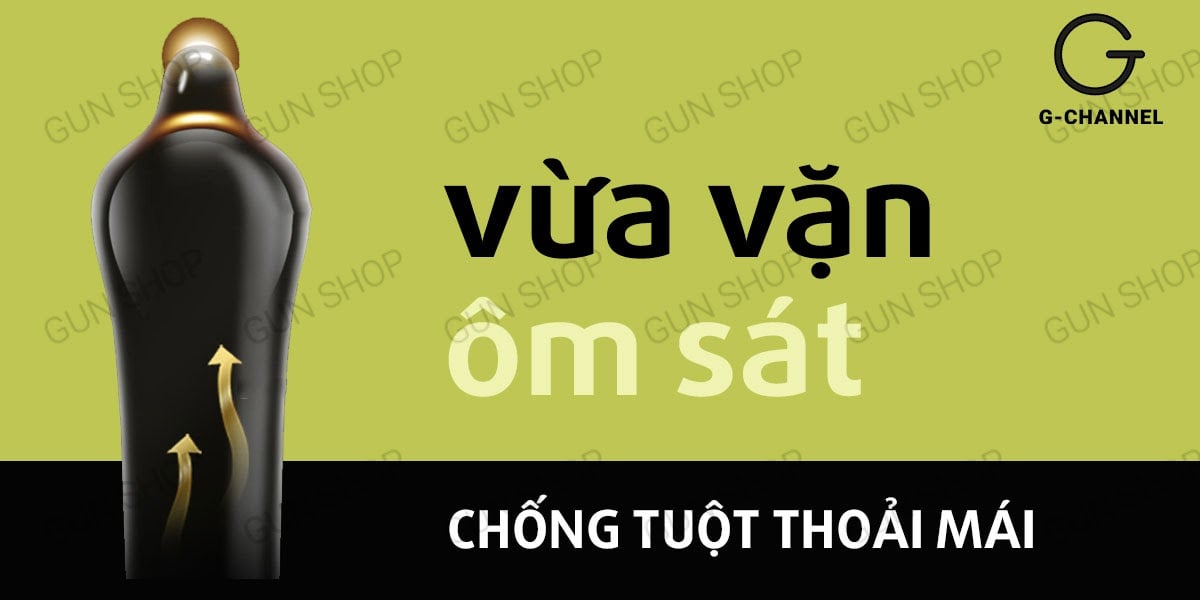 Bao cao su Kimono Vàng Siêu mỏng 0.02mm Hộp 12 cái kích thích cảm xúc