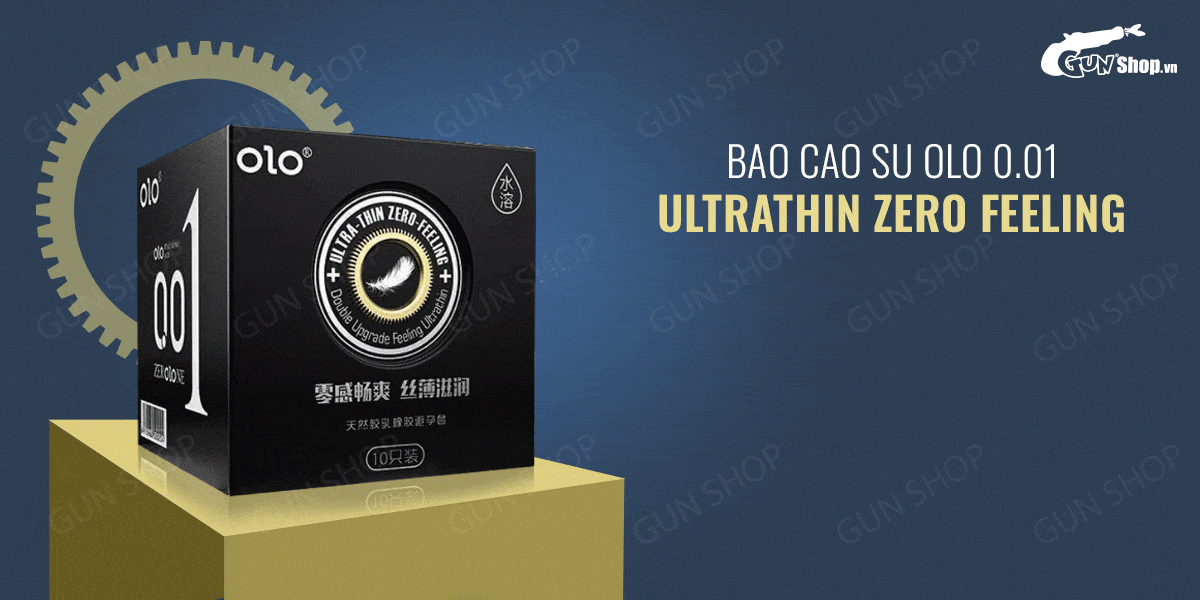 Nhập sỉ Bao cao su OLO 0.01 Ultrathin Zero Feeling - Siêu mỏng gai hương vani - Hộp 10 cái giá rẻ