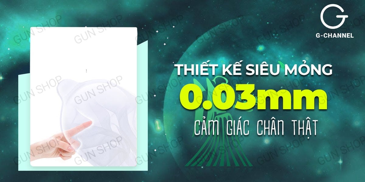 Bao cao su Ropockon Cung Xử Nữ mỏng 0.03mm hương dâu hộp 12 cái cảm giác thật tăng khoái cảm
