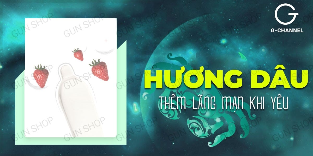 Nhập sỉ Bao cao su Ropockon Cung Cự Giải - Mỏng 0.03mm hương dâu - Hộp 12 cái giá rẻ