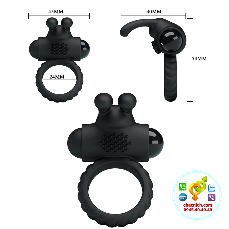 Vòng rung dương vật Prettylove Eudora kích thích điểm G siêu mê