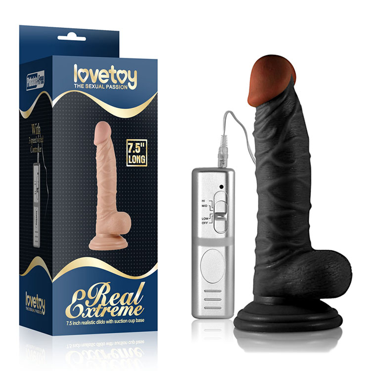 Dương vật silicon gân mềm rung mạnh Lovetoy Extreme 7.5 inch cao cấp