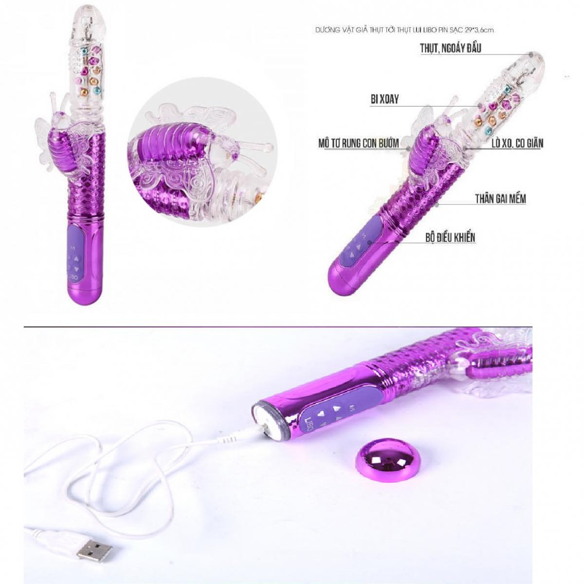 Dương vật rung thụt ngoáy Libo silicone cao cấp tăng khoái cảm