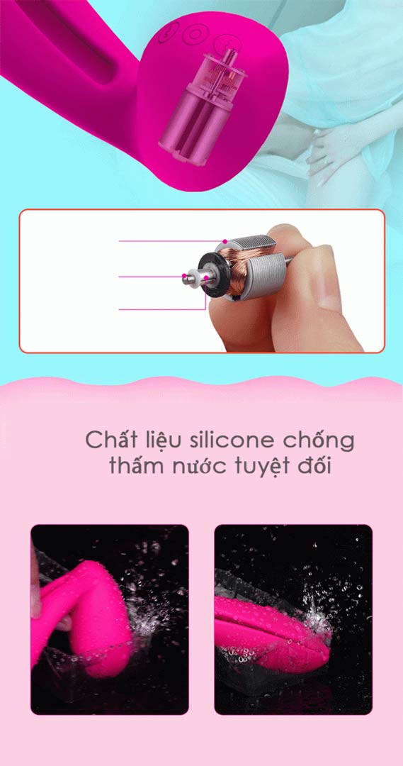Máy mát xa điểm G tai thỏ Leten cao cấp rung siêu mạnh kích thích