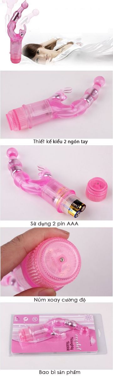 Máy Rung Điểm G Silicone 2 Ngón Tay Hàng Đài Loan Mát Xa