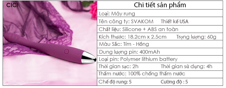Máy mát xa âm đạo Svakom Cici USA cảm giác tuyệt vời dễ dùng