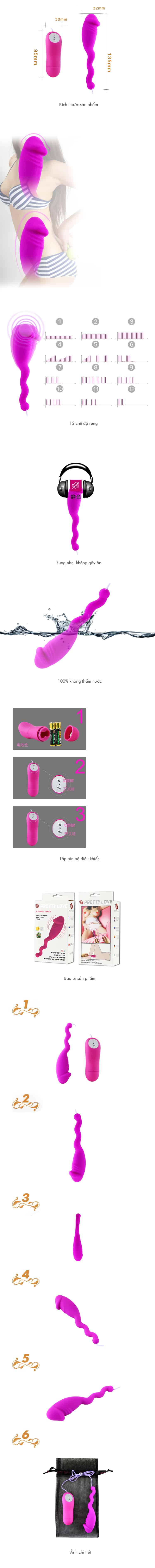Dương vật giả Pretty Love TR3 silicon y tế siêu kích thích nữ
