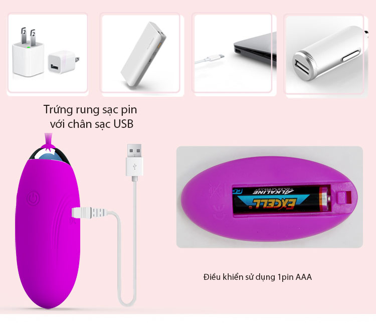 Trứng rung xoay PrettyLove Jenny tăng khoái cảm sướng mạnh mẽ