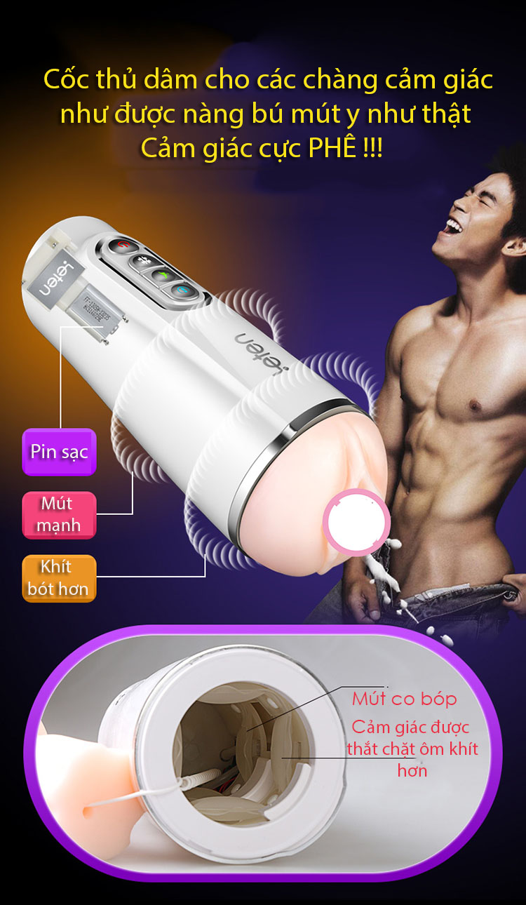 Âm đạo giả LETEN cao cấp tự động co bóp khít bóp cảm giác thật