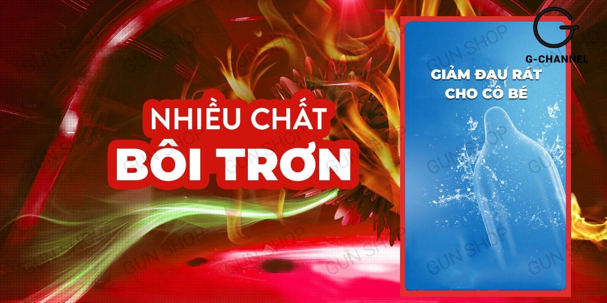 Bao cao su Muaisi Hot siêu điểm nổi ấm nóng hộp 10 cái chính hãng