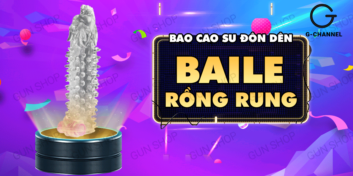 Địa chỉ bán Bao cao su đôn dên tăng kích thước Baile Rồng rung  giá sỉ