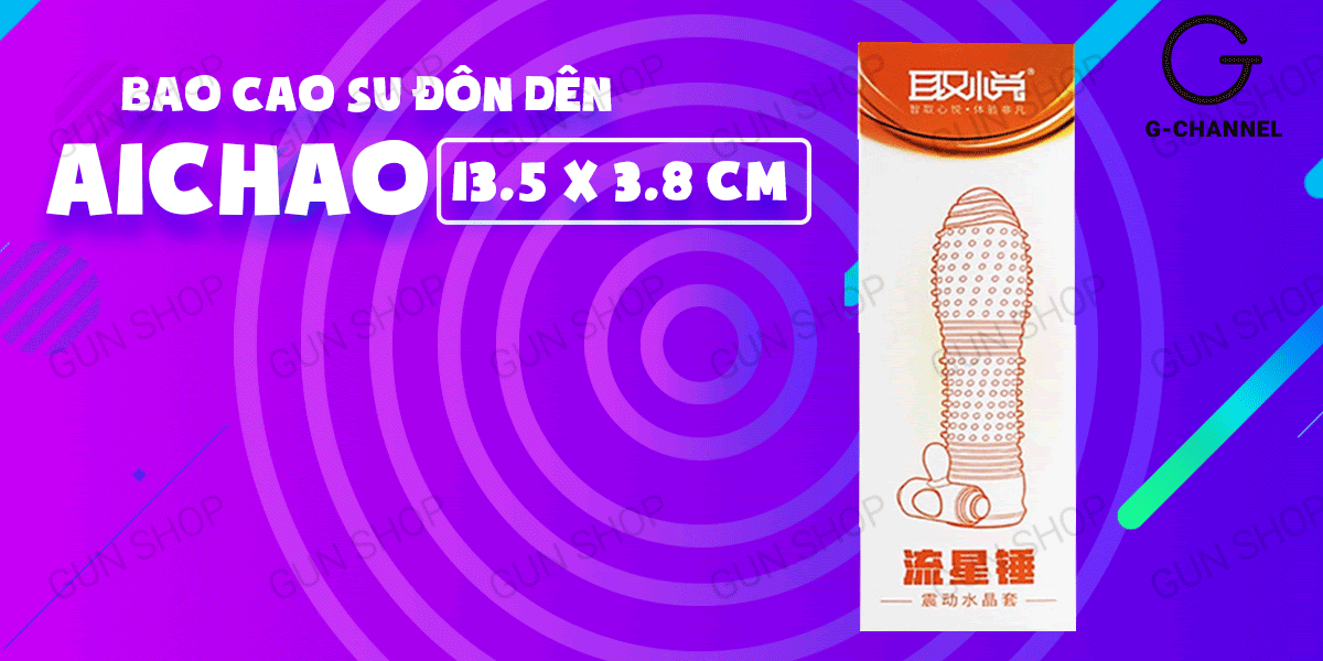 Bao cao su đôn dên Aichao silicon y tế gai nổi kích thích hưng phấn
