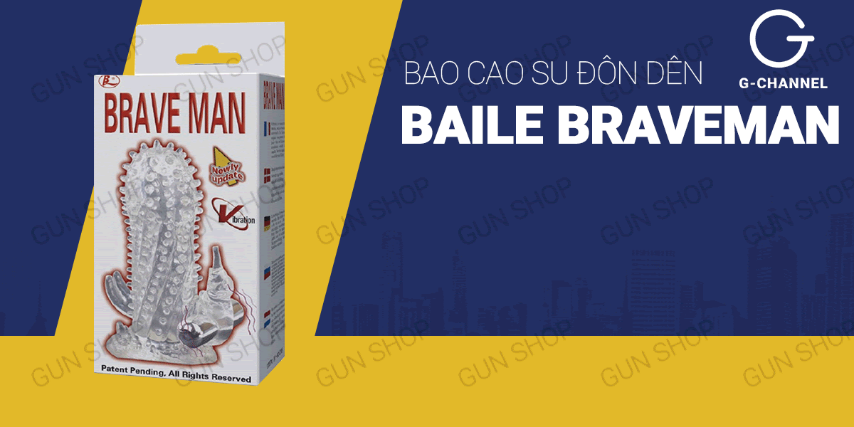 Bao cao su đôn dên rung gốc dương vật tăng kích thước Baile Braveman chính hãng