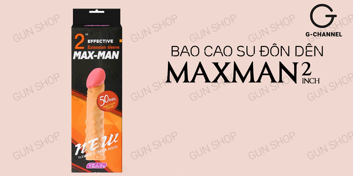 Đại lý Bao cao su đôn dên tăng kích thước Yeain Maxman tăng 2  hàng xách tay
