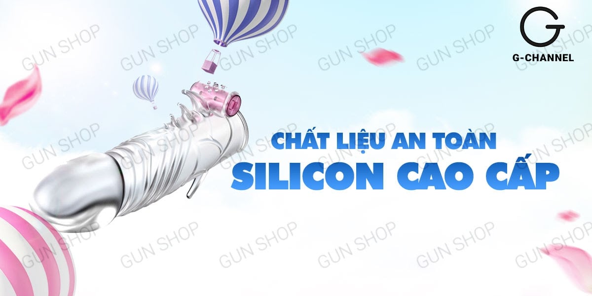 Bao cao su đôn dên rung Sleeve Cock Ring silicon gân gai kích thích