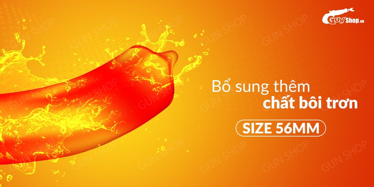 Bao cao su Durex Strawberry Hương dâu 56mm Hộp 12 cái siêu to an toàn