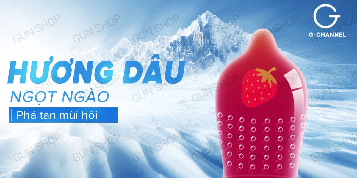 Bao cao su Strast hương dâu tăng khoái cảm an toàn 72 cái