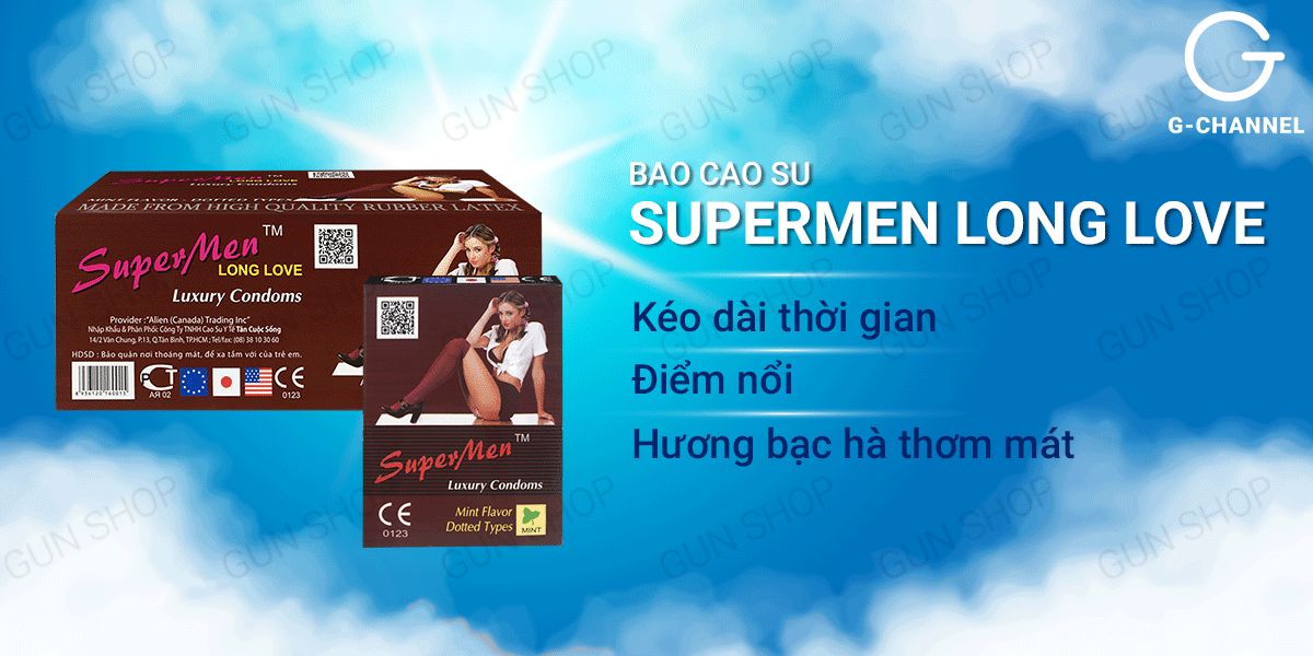 Đánh giá Bao cao su Supermen Long Love - Kéo dài thời gian - Hộp 120 cái giá rẻ