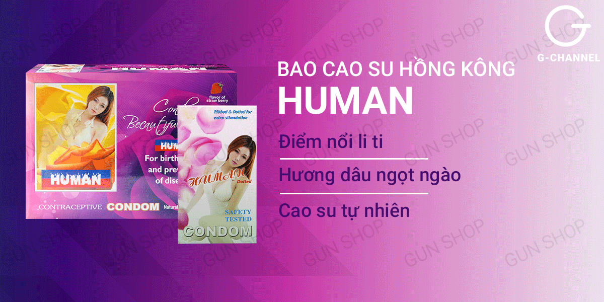 Đại lý Bao cao su Human - Hương dâu điểm nổi - Hộp 120 cái  nhập khẩu