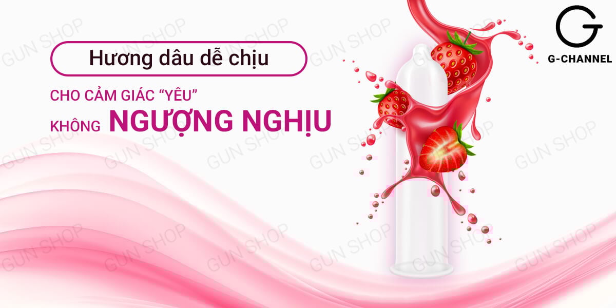 Bao cao su Relax hương dâu mềm mượt an toàn hộp 12 cái