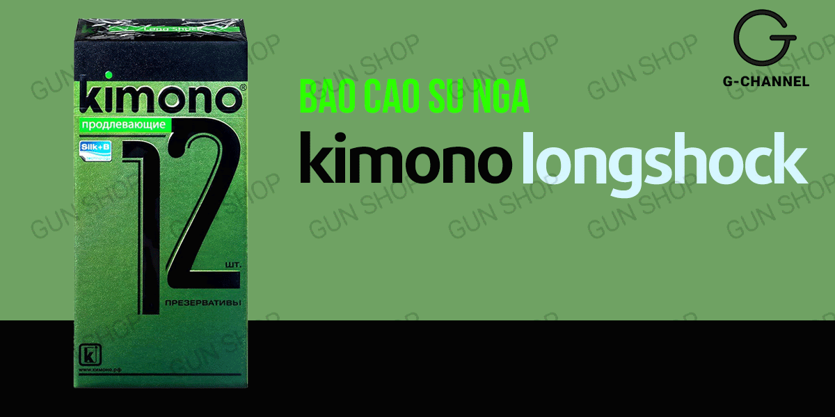Bao cao su Kimono Long Shock mỏng 0.03mm kéo dài khoái cảm hộp 12