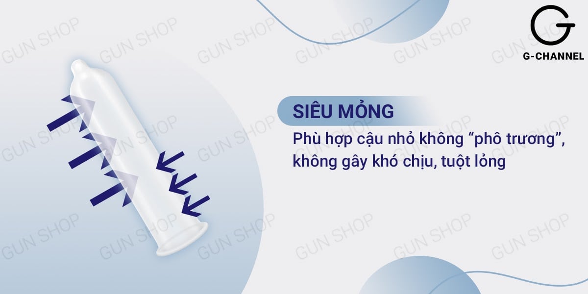 Bao cao su Liebe mỏng trơn size 49mm hộp 12 cái an toàn tiện lợi