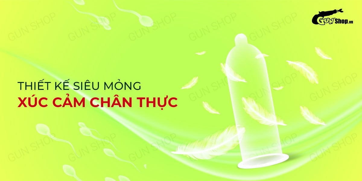 Bao cao su Muaisi Xanh Lá siêu mỏng hương dâu ngọt thơm an toàn