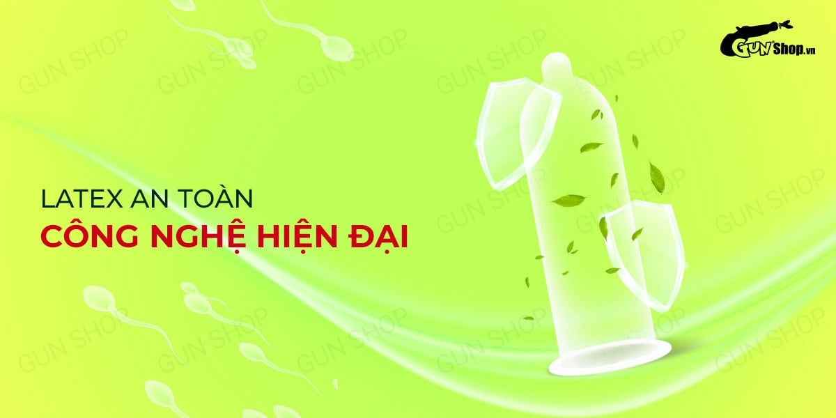 Bao cao su Muaisi Xanh Lá siêu mỏng hương dâu ngọt thơm an toàn
