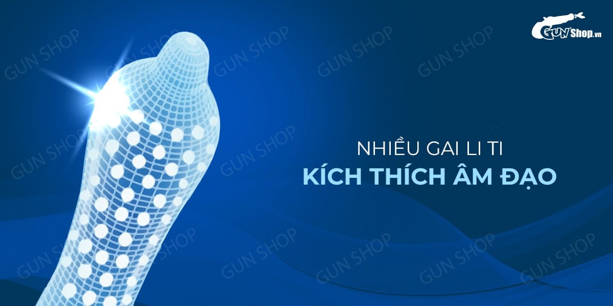 Địa chỉ bán Bao cao su Muaisi Xanh Dương - Nhiều gel gai li ti - Hộp 10 cái  mới nhất